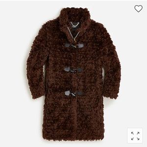 NWT J. Crew collection toggle topcoat in curly faux fur